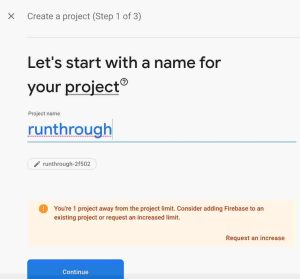 Create a new firebase project